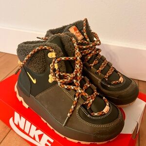 Nike Brown and Gold Boots